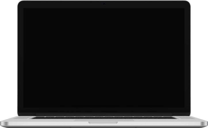 Laptop abierto vista frontal